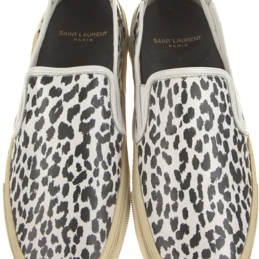 Trendy Designer SAINT LAURENT Leopard Print Slip-On Sneakers